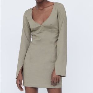 ZARA beige long sleeve dress